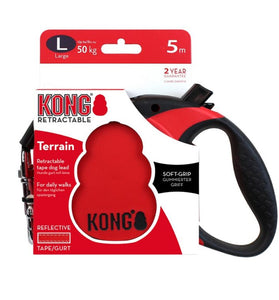 KONG CORREA RETRACTIL TERRAIN LARGE ROJA 50 KG