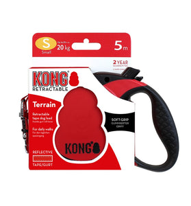 KONG CORREA RETRACTIL TERRAIN SMALL ROJA 20 KG