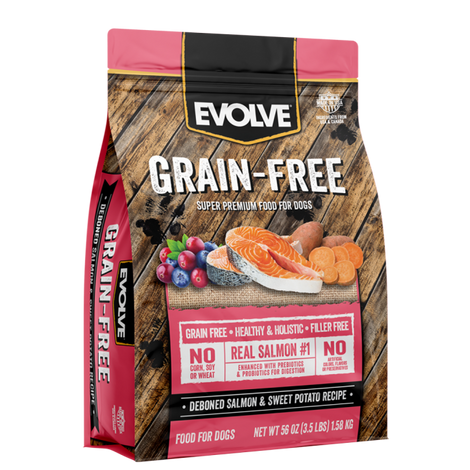 EVOLVE DOG GRAIN FREE SALMON 3.5 LB - 1.58 KG
