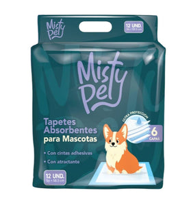 TAPETES ABSORBENTES MISTY PET X 12 UND